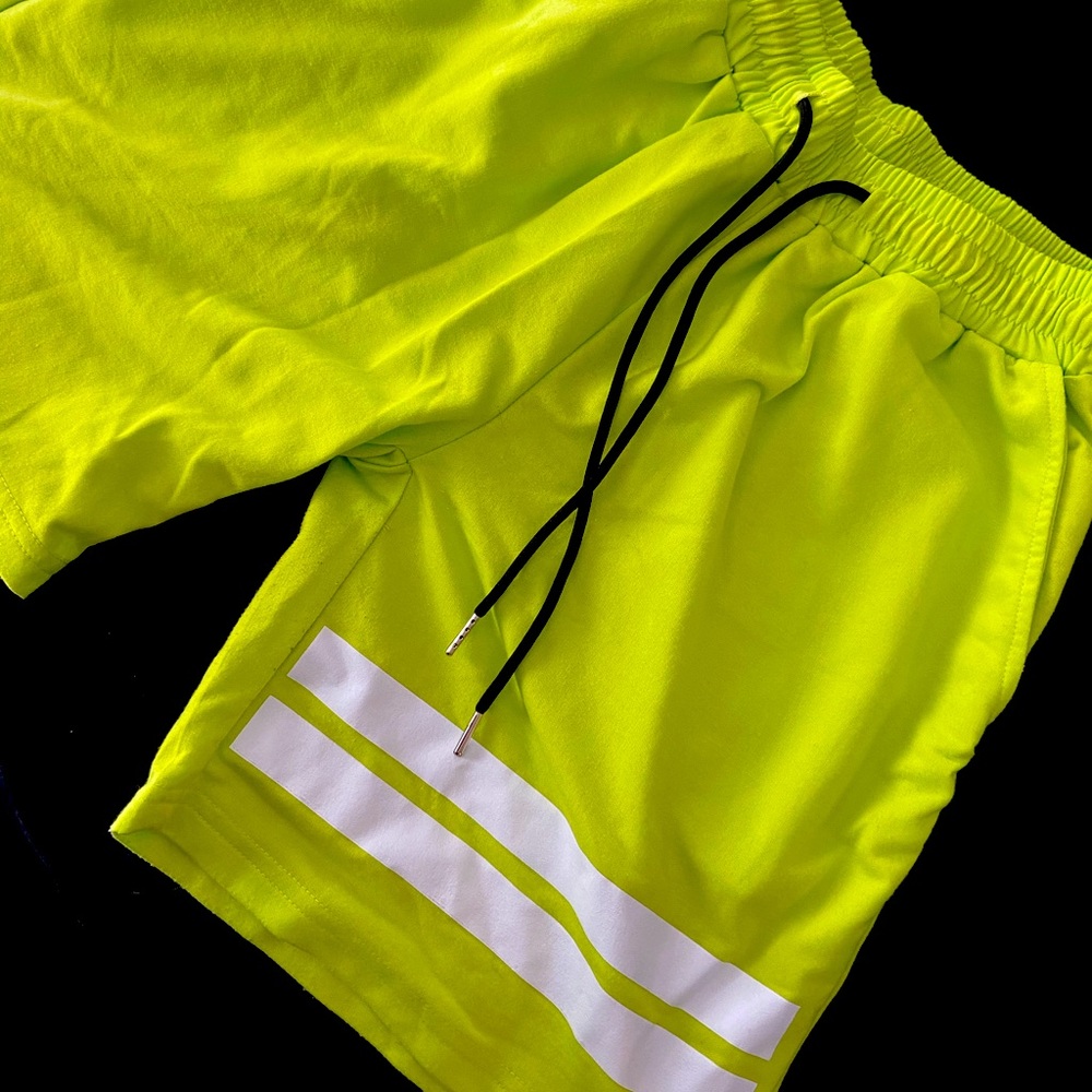 Lime Striped Shorts